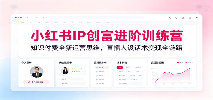 小红书IP创富进阶训练营：知识付费全新运营思维，直播人设话术变现全链路-超级会员网