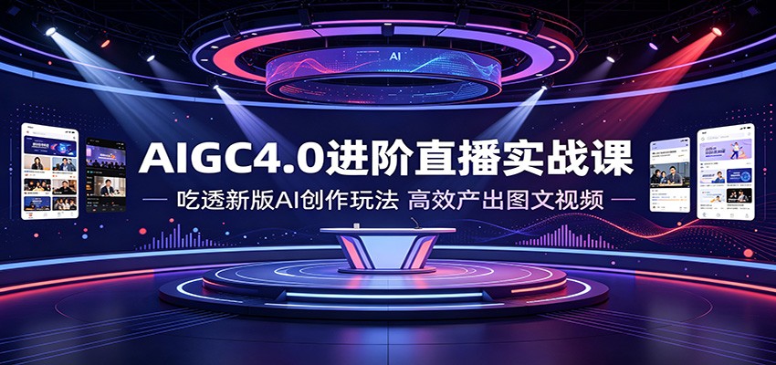 AIGC4.0进阶直播实战课：吃透新版AI创作玩法，高效产出图文视频-超级会员网