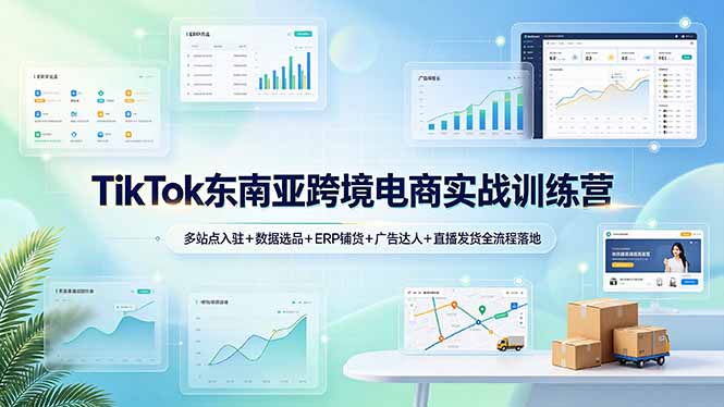 TikTok东南亚跨境电商实战训练营：多站点入驻+数据选品+ERP铺货+广告达人+直播发货全流程落地-超级会员网