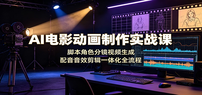 AI电影动画制作实战课：脚本角色分镜视频生成，配音音效剪辑一体化全流程-超级会员网