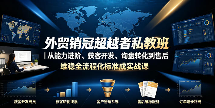 外贸销冠超越者私教班｜从能力进阶、获客开发、询盘转化到售后维稳全流程标准化成交实战课-超级会员网