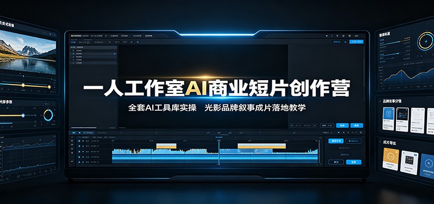 一人工作室AI商业短片创作营：全套AI工具库实操，光影品牌叙事成片落地教学-超级会员网