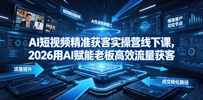 AI短视频精准获客实操营6月10-14号线下课，2026用AI赋能老板高效流量获客-超级会员网