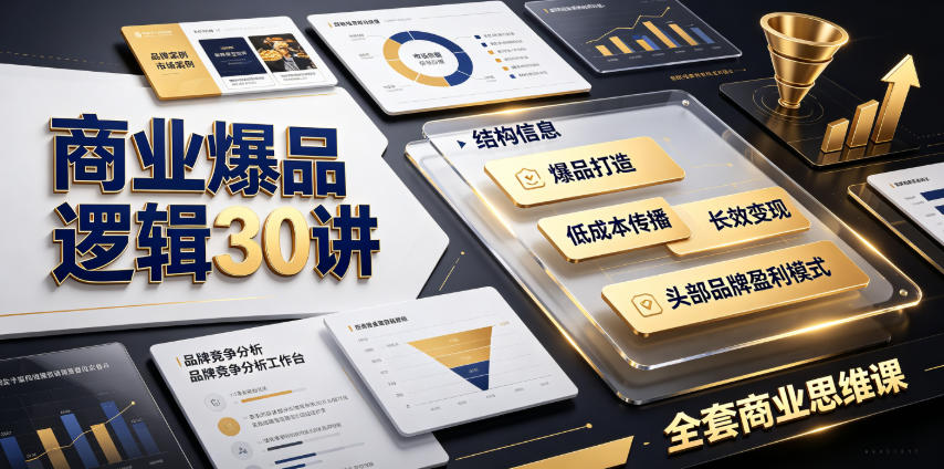 商业爆品逻辑30讲｜拆解各行各业头部品牌盈利模式，吃透爆品打造、低成本传播、长效变现全套商业思维课-超级会员网