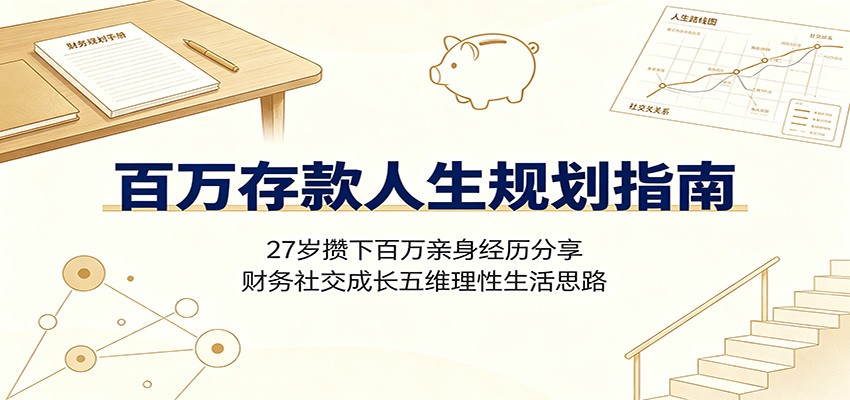 百万存款人生规划指南：27岁攒下百万亲身经历分享，财务社交成长五维理性生活思路-超级会员网