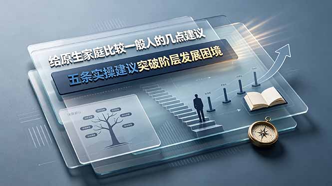 付费文章：给原生家庭比较一般人的几点建议，五条实操建议突破阶层发展困境-超级会员网