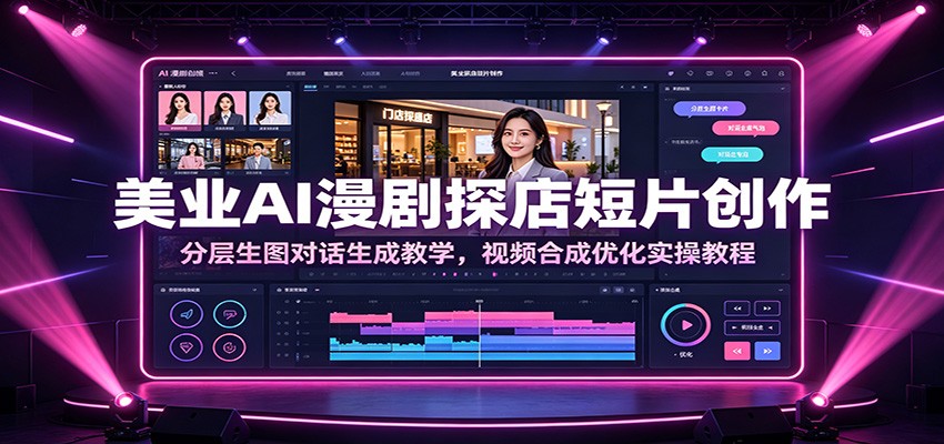 美业AI漫剧探店短片创作：分层生图对话生成教学，视频合成优化实操教程-超级会员网