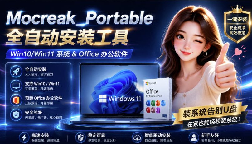 Mocreak全自动安装office和win10、win11系统，告别U盘装系统，使用安全可靠-超级会员网