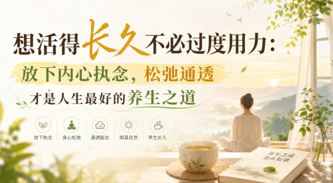 付费文章：想活得长久不必过度用力：放下内心执念，松弛通透才是人生最好的养生之道-超级会员网
