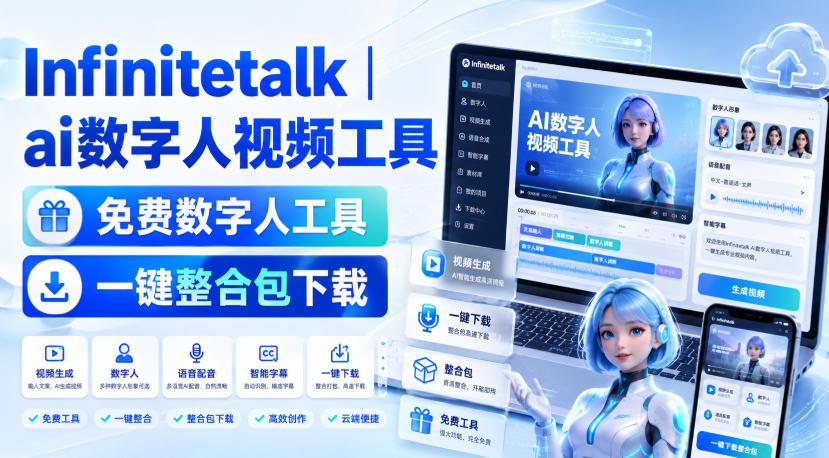 Infinitetalk丨ai数字人视频工具，免费数字人工具，一键整合包下载-超级会员网