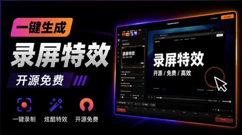 Windows录屏神器来了！一键添加自动缩放、光标润色与画面美化效果，轻松省下笔录屏软件费用Capptivo-超级会员网