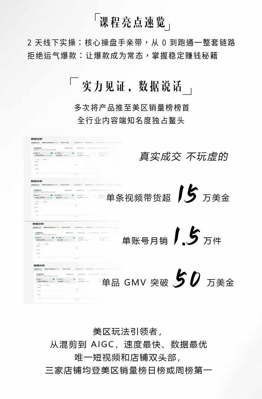 图片[2]-AIGC×TikTok美区短视频带货线下课；两天一夜完整回放，12小时高清视频收录头部操盘手全流程教学-超级会员网