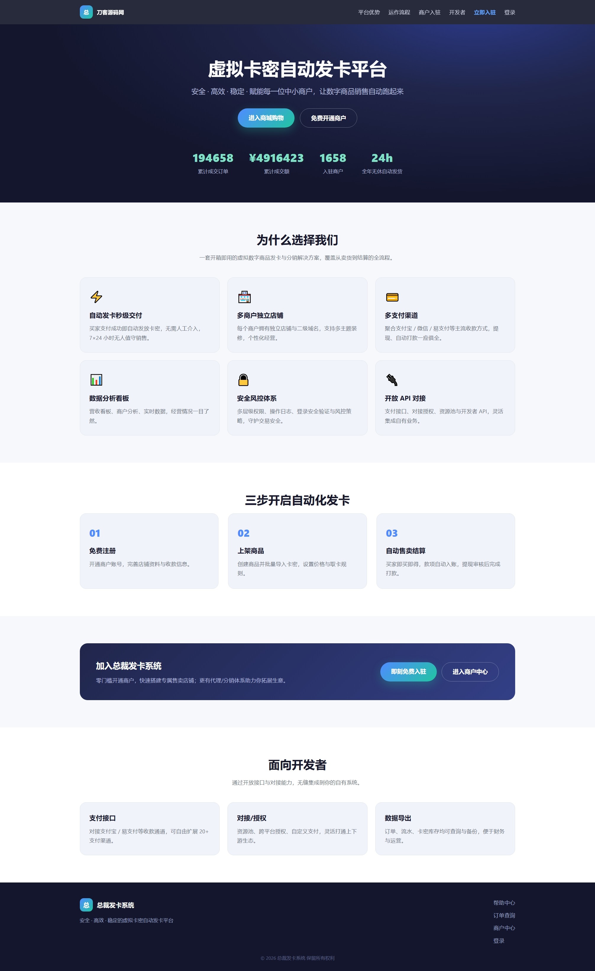总裁自动发卡系统源码-超级会员网