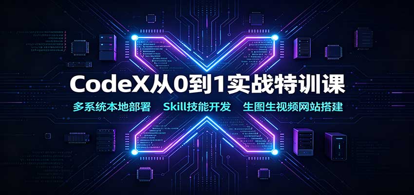 CodeX从0到1实战特训课：多系统本地部署，Skill技能开发，生图生视频网站搭建-超级会员网