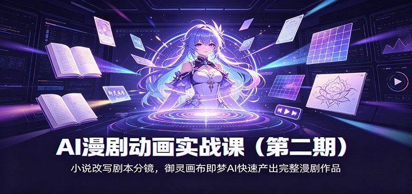 AI漫剧动画实战课(第二期)：小说改写剧本分镜，御灵画布即梦AI快速产出完整漫剧作品-超级会员网