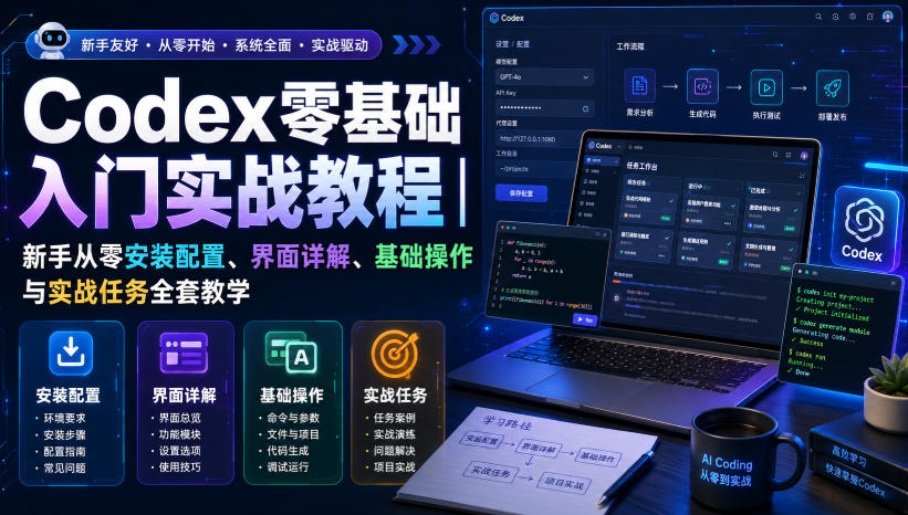 Codex零基础入门实战教程｜新手从零安装配置、界面详解、基础操作与实战任务全套教学-超级会员网