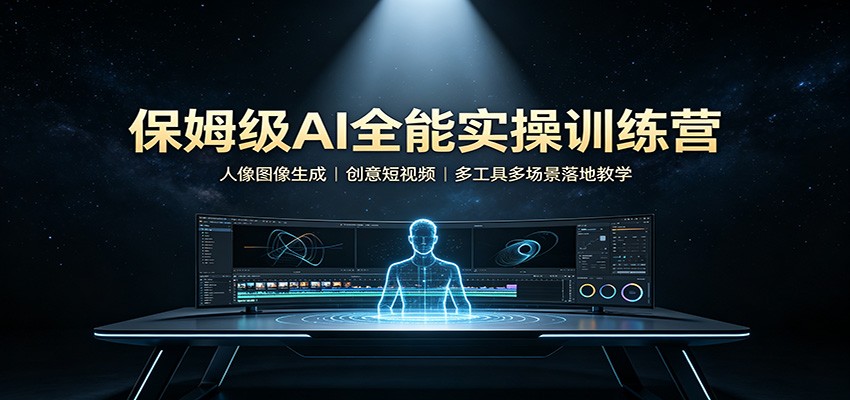 保姆级AI全能实操训练营：人像图像生成，创意短视频，多工具多场景落地教学-超级会员网