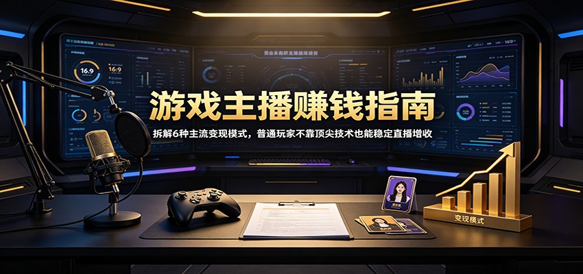 游戏主播赚钱指南：拆解6种主流变现模式，普通玩家不靠顶尖技术也能稳定直播增收-超级会员网