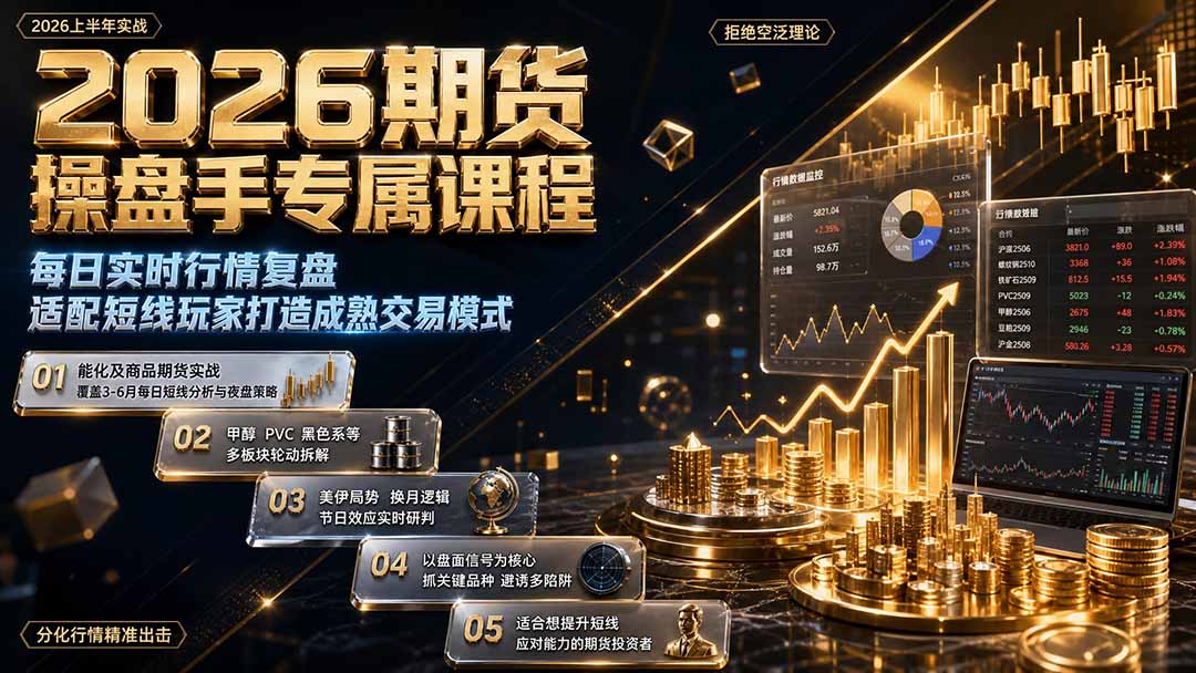 2026期货操盘手专属课程-更新8月，每日实时行情复盘，适配短线玩家打造成熟交易模式-超级会员网