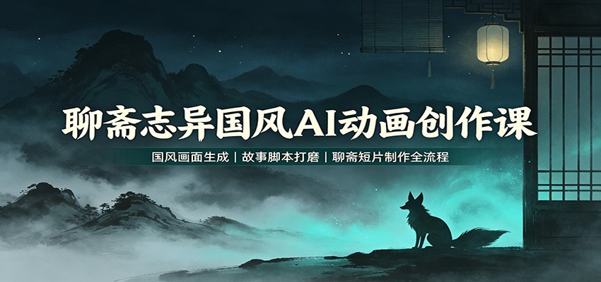 聊斋志异国风AI动画创作课：国风画面生成，故事脚本打磨，聊斋短片制作全流程-超级会员网