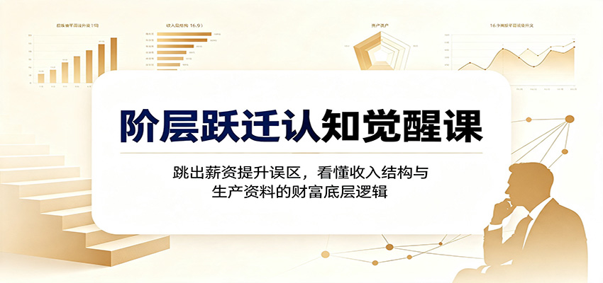 阶层跃迁认知觉醒课：跳出薪资提升误区，看懂收入结构与生产资料的财富底层逻辑-超级会员网