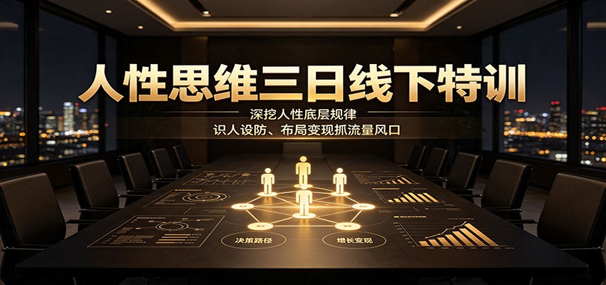 人性思维三日线下特训：深挖人性底层规律，识人设防、布局变现抓流量风口-超级会员网