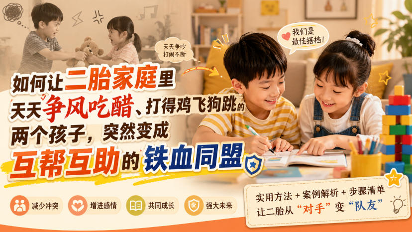 付费文章：如何让二胎家庭里天天争风吃醋、打得鸡飞狗跳的两个孩子，突然变成互帮互助的铁血同盟？-超级会员网