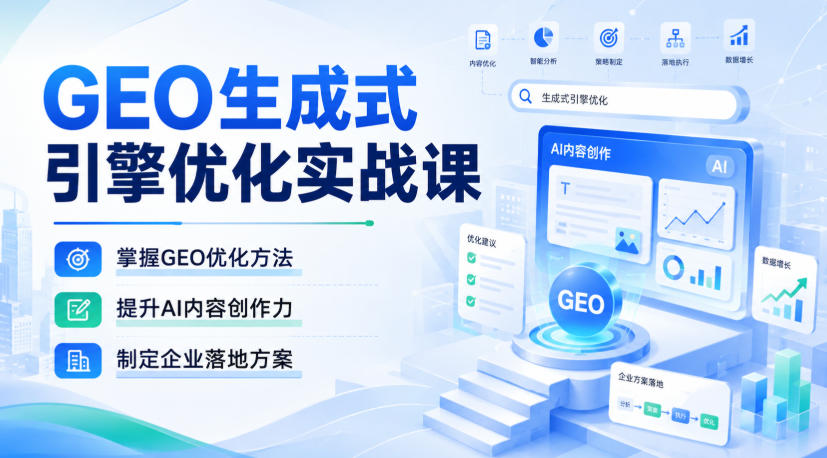 GEO生成式引擎优化实战课，掌握GEO优化方法，提升AI内容创作力，制定企业落地方案-超级会员网