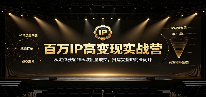 百万IP高变现实战营：从定位获客到私域批量成交，搭建完整IP商业闭环-超级会员网