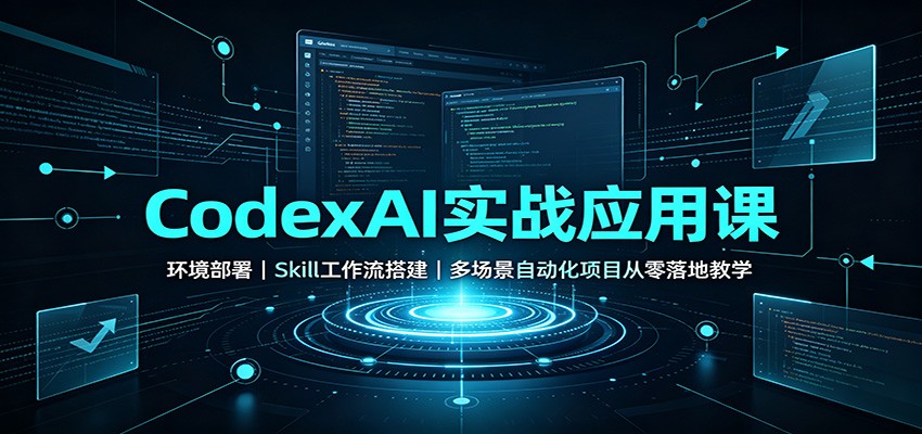 CodexAI实战应用课：环境部署Skill工作流搭建，多场景自动化项目从零落地教学-超级会员网