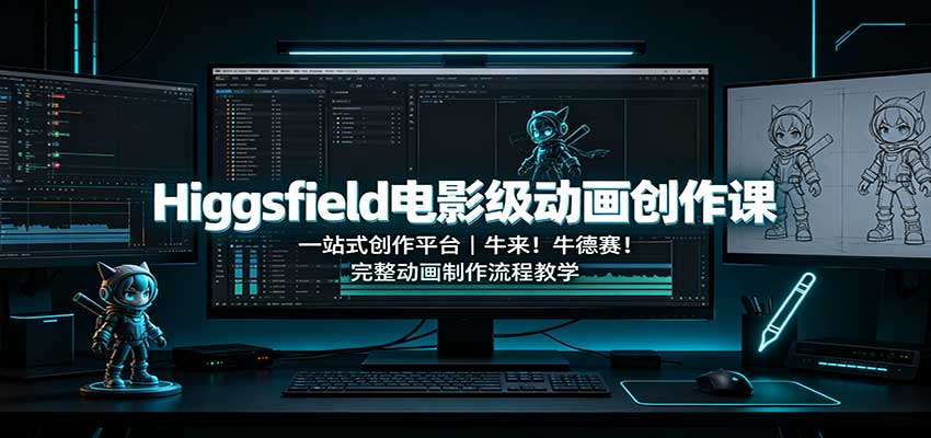 Higgsfield电影级动画创作课：一站式创作平台，牛来！牛德赛！完整动画制作流程教学-超级会员网