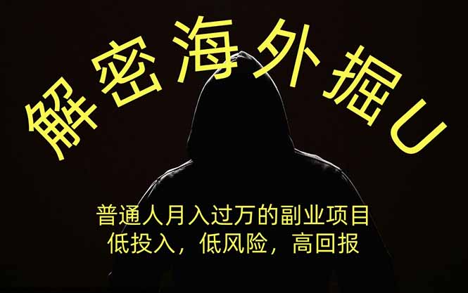 解密海外掘U，普通人月入过万的副业项目，低投入、低风险高回报，没有之一-超级会员网