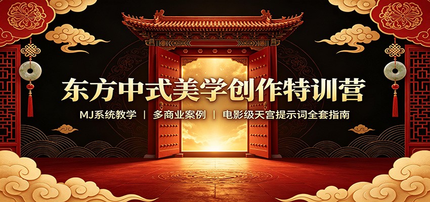 东方中式美学创作特训营：MJ系统教学，多商业案例，电影级天宫提示词全套指南-超级会员网