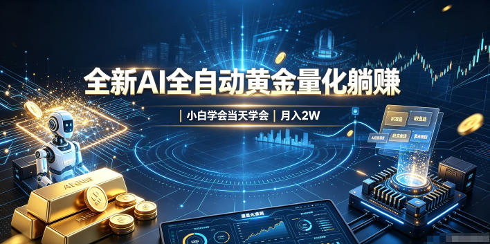 全新AI全自动黄金量化躺賺：小白学会当天学会，月入2W！【揭秘】-超级会员网