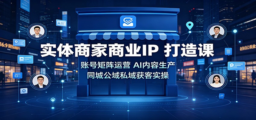实体商家商业IP打造课：账号矩阵运营，AI内容生产，同城公域私域获客实操-超级会员网