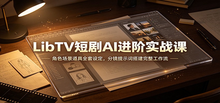 LibTV短剧AI进阶实战课：角色场景道具全套设定，分镜提示词搭建完整工作流-超级会员网