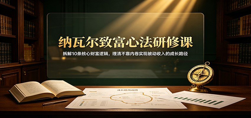 纳瓦尔致富心法研修课：拆解10条核心财富逻辑，理清不靠内卷实现被动收入的成长路径-超级会员网