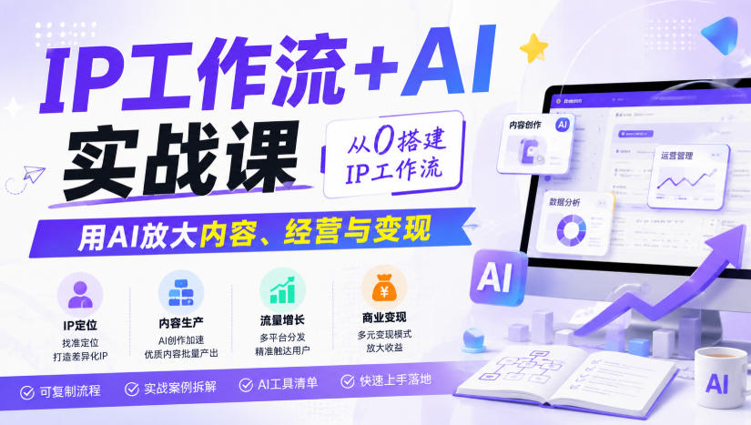 IP工作流+AI实战课，从0搭建IP工作流，用AI放大内容、经营与变现-超级会员网