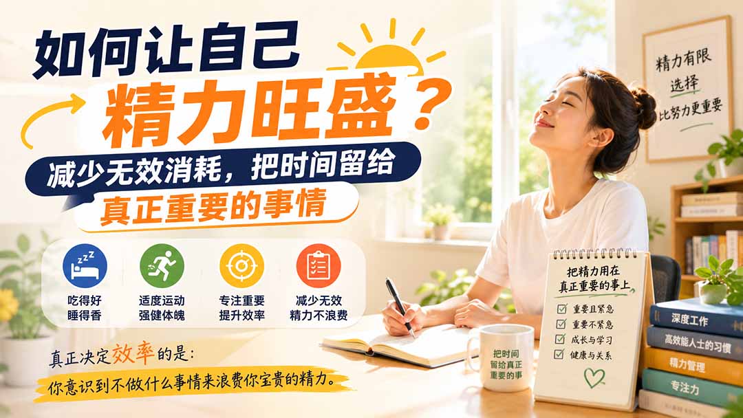付费文章：如何让自己精力旺盛？减少无效消耗，把时间留给真正重要的事情-超级会员网