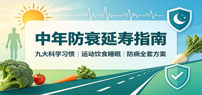 中年防衰延寿指南：九大科学习惯，运动饮食睡眠防病全套方案-超级会员网