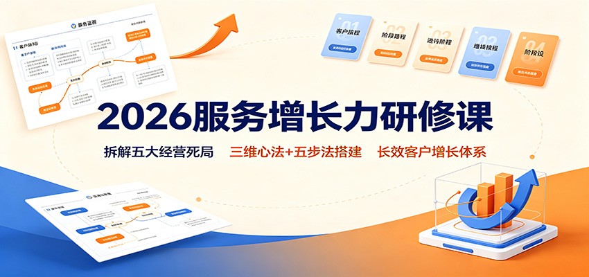 2026服务增长力研修课：拆解五大经营死局，三维心法+五步法搭建长效客户增长体系-超级会员网