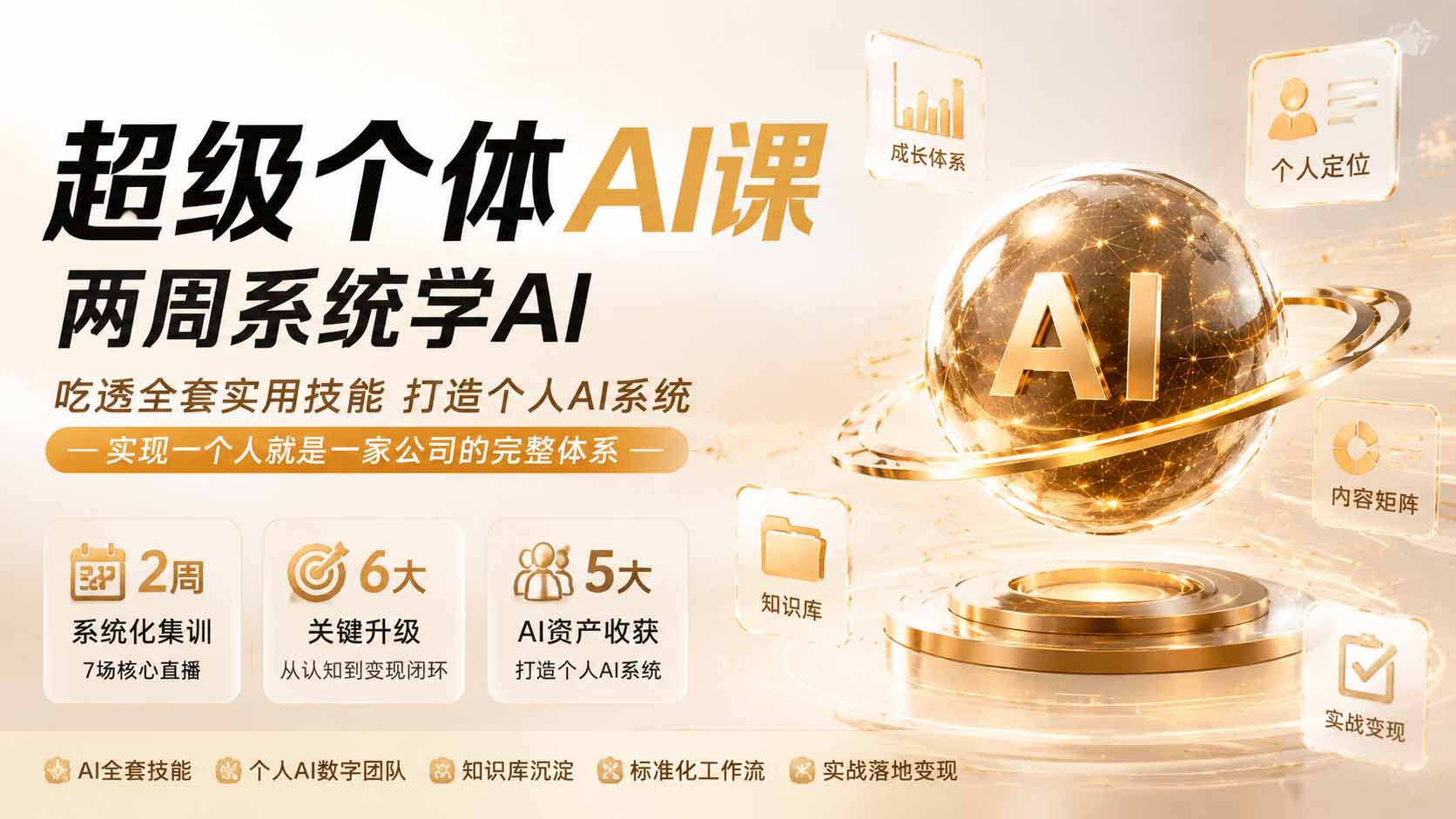 超级个体AI课 两周系统学AI；吃透全套实用技能打造个人AI系统，实现一个人就是一家公司的完整体系(更新0823-超级会员网