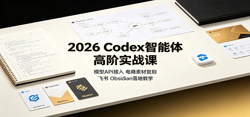 2026 Codex智能体高阶实战课：模型API接入，电商素材复刻，飞书Obsidian落地教学-超级会员网