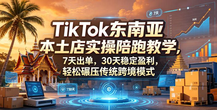 TikTok东南亚本土店实操陪跑教学，7天出单，30天稳定盈利，轻松碾压传统跨境模式(更新0819)-超级会员网