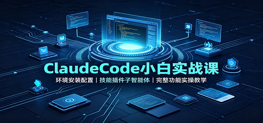 ClaudeCode小白实战课：环境安装配置，技能插件子智能体，完整功能实操教学-超级会员网