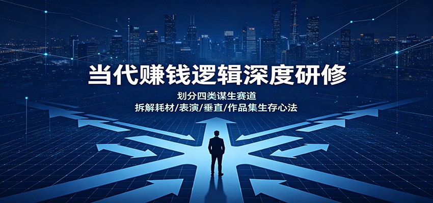 当代赚钱逻辑深度研修：划分四类谋生赛道，拆解耗材/表演/垂直/作品集生存心法-超级会员网