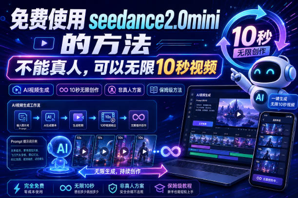 免费使用seedance2.0mini的方法，不能真人，可以无限10秒视频，9图+3音频参考-超级会员网
