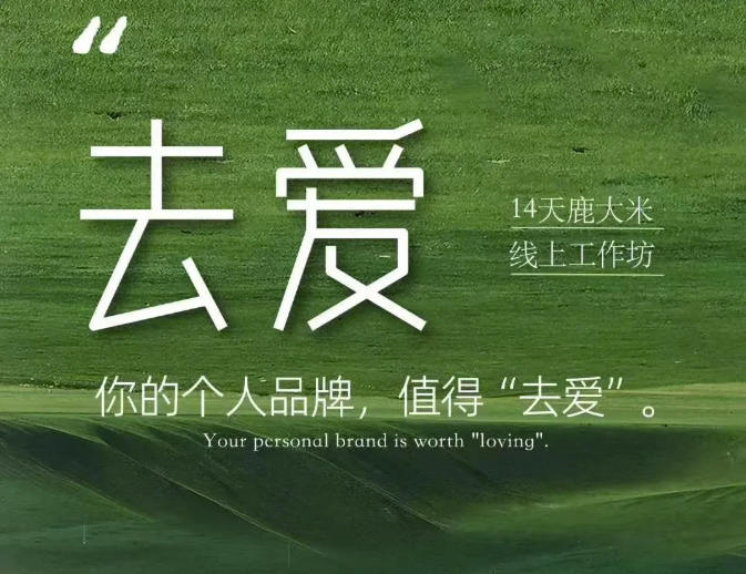 去爱14天鹿大米线上工作坊，你的个人品牌，值得“去爱”-超级会员网