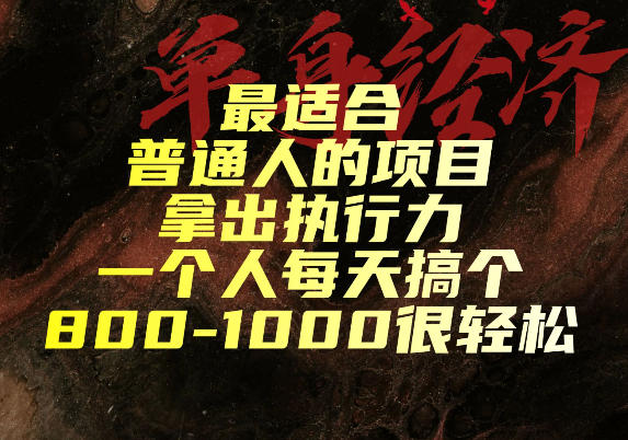 最适合普通人的项目，拿出执行力一个人每天搞个800-1k很轻松【揭秘】-超级会员网