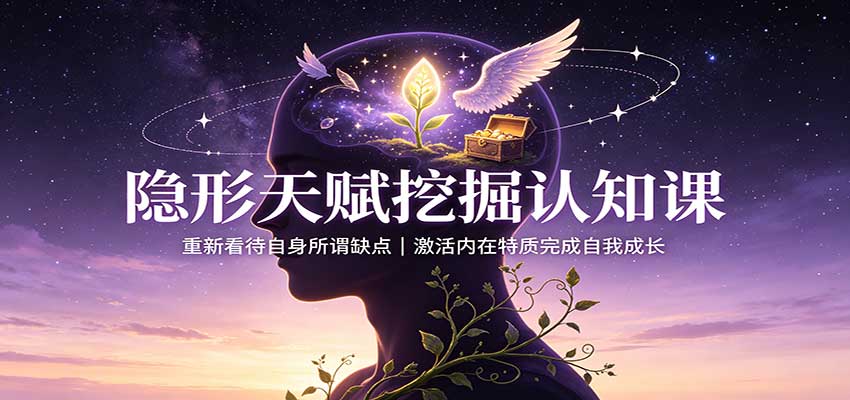 隐形天赋挖掘认知课：重新看待自身所谓缺点，激活内在特质完成自我成长-超级会员网